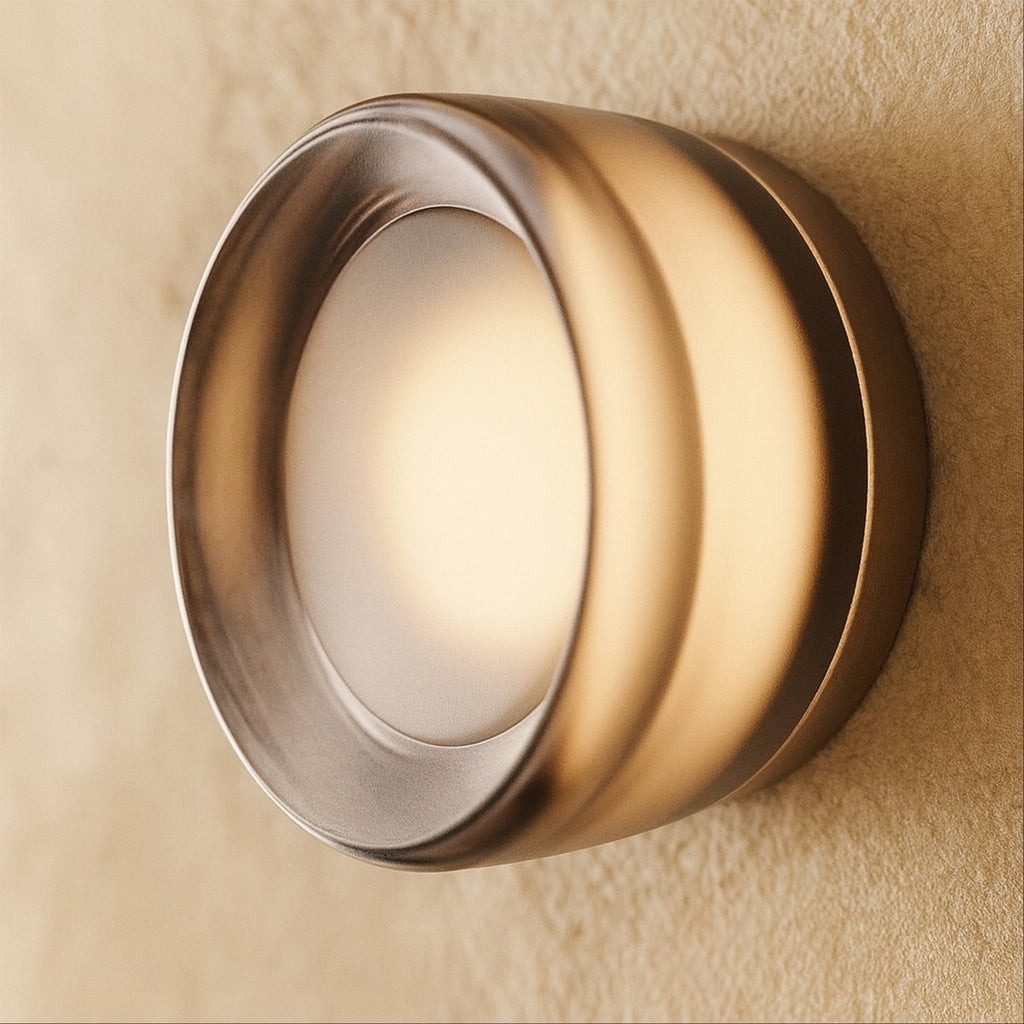 Round Glass Wall Sconce with Halo Glow