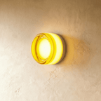 Round Glass Wall Sconce with Halo Glow