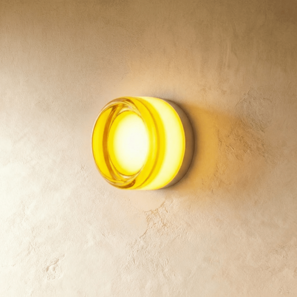 Round Glass Wall Sconce with Halo Glow