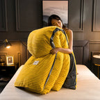 Velvet Fleece Duvet Cover Striped Plush Flannel Bedding Warm Soft Comforter Cover with Pillowcase Options Machine Washable