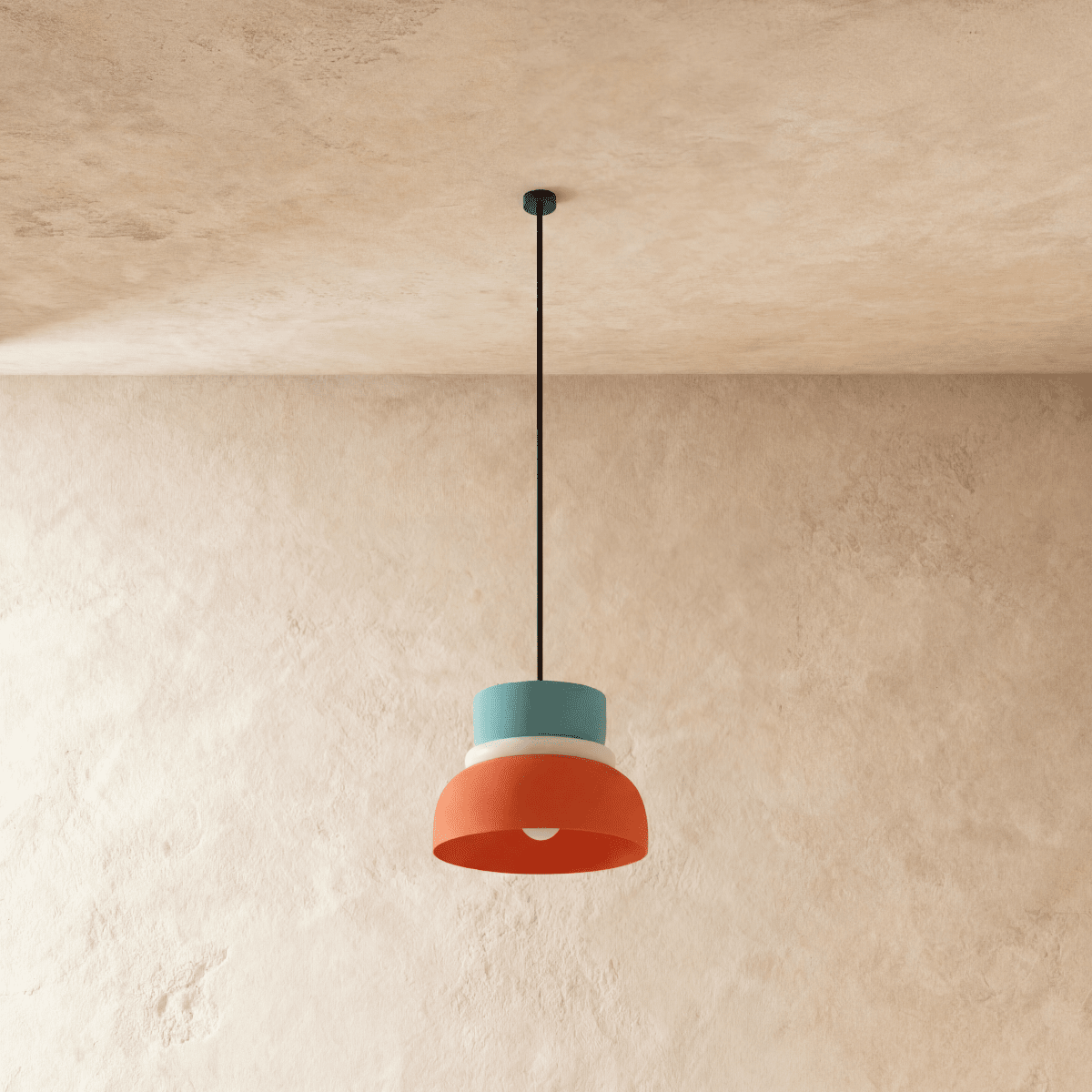 Modern Macaron Pendant Light with Layered Dome Shade