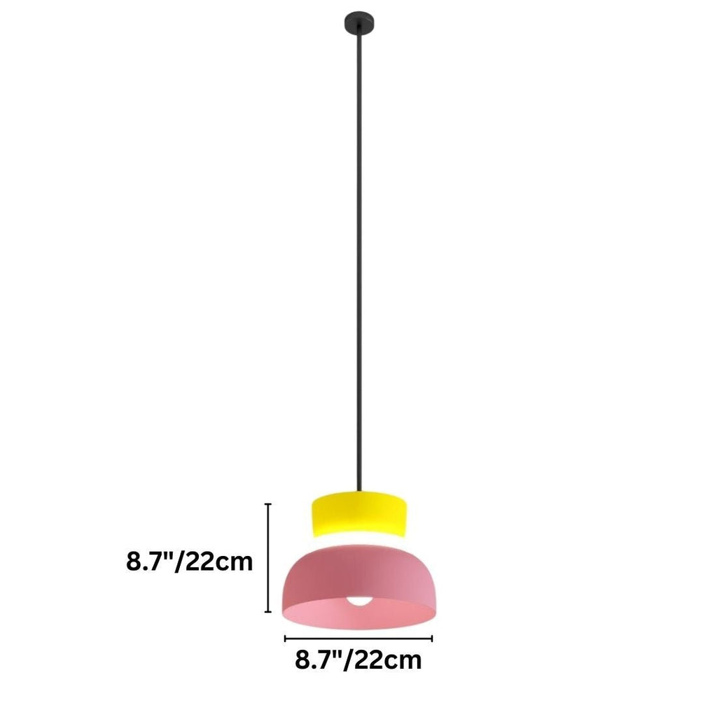 Modern Macaron Pendant Light with Layered Dome Shade