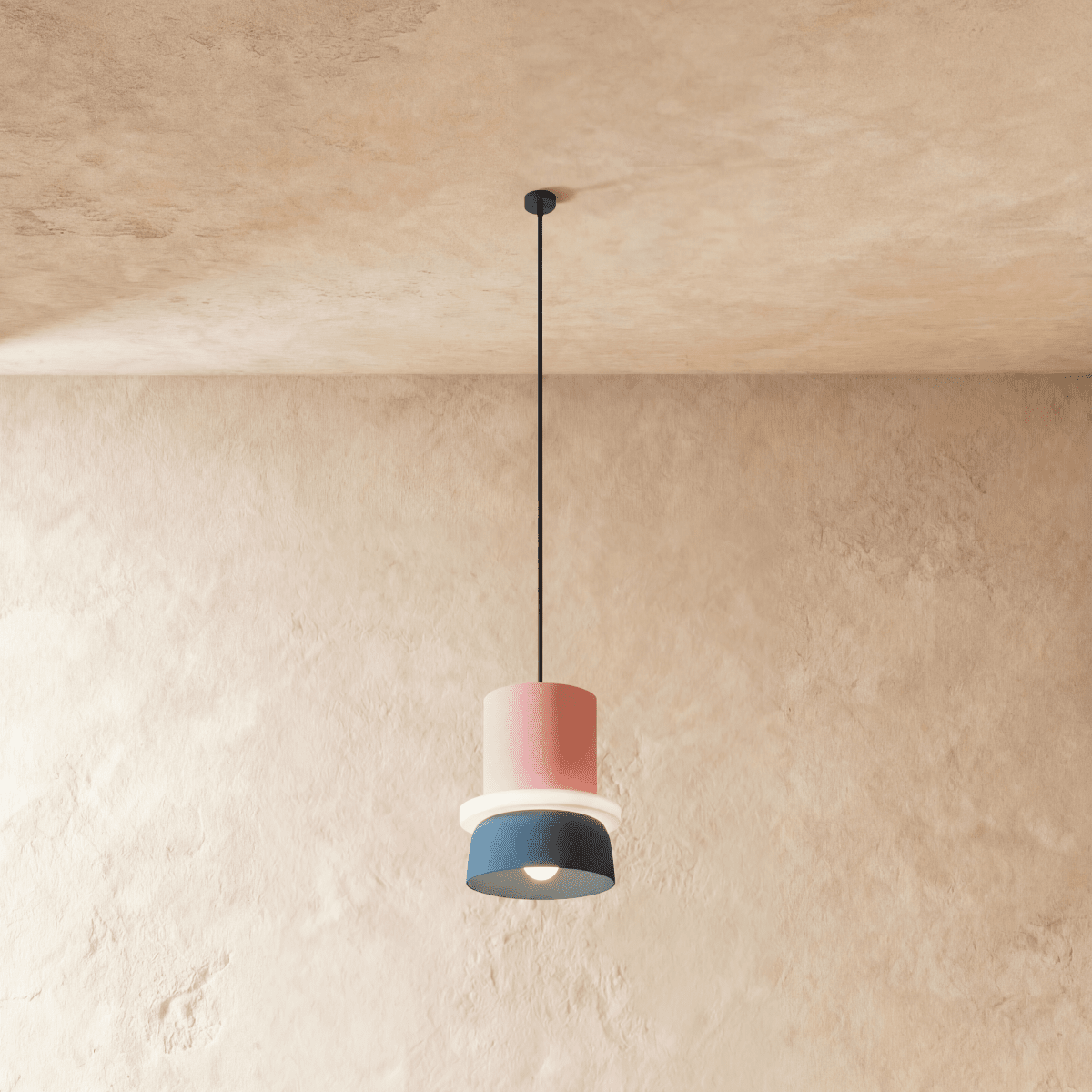 Modern Macaron Pendant Light with Layered Dome Shade