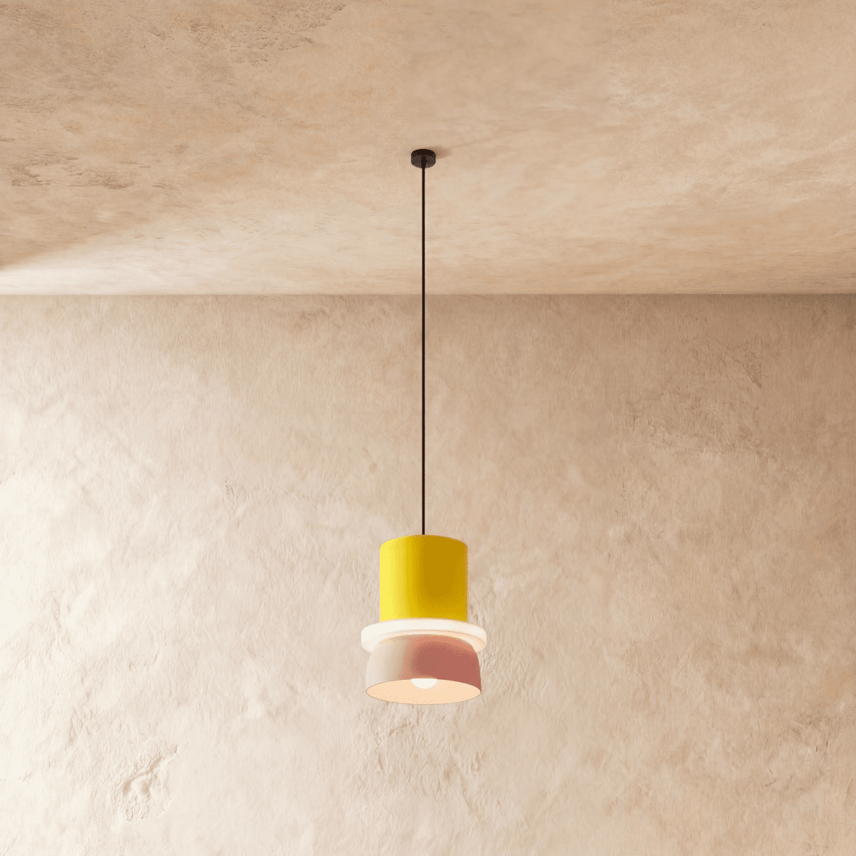 Modern Macaron Pendant Light with Layered Dome Shade