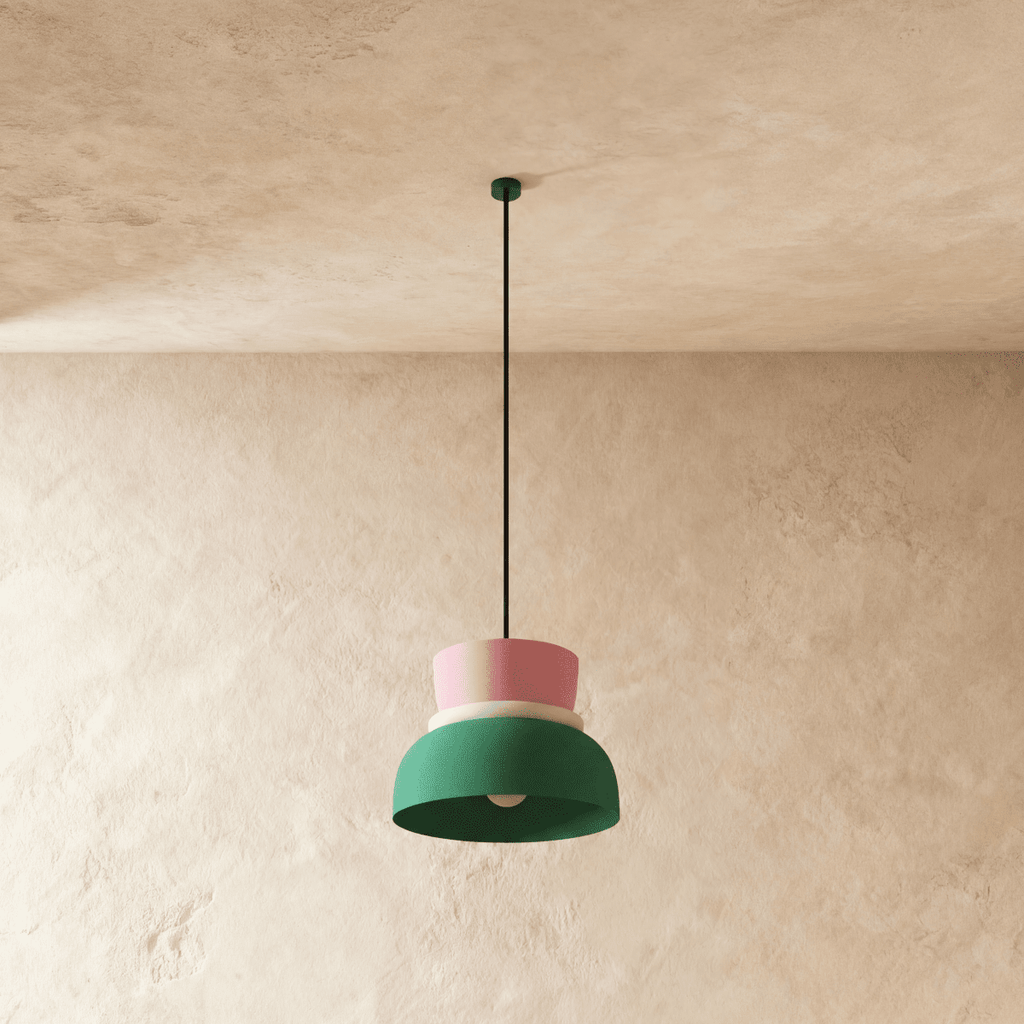 Modern Macaron Pendant Light with Layered Dome Shade