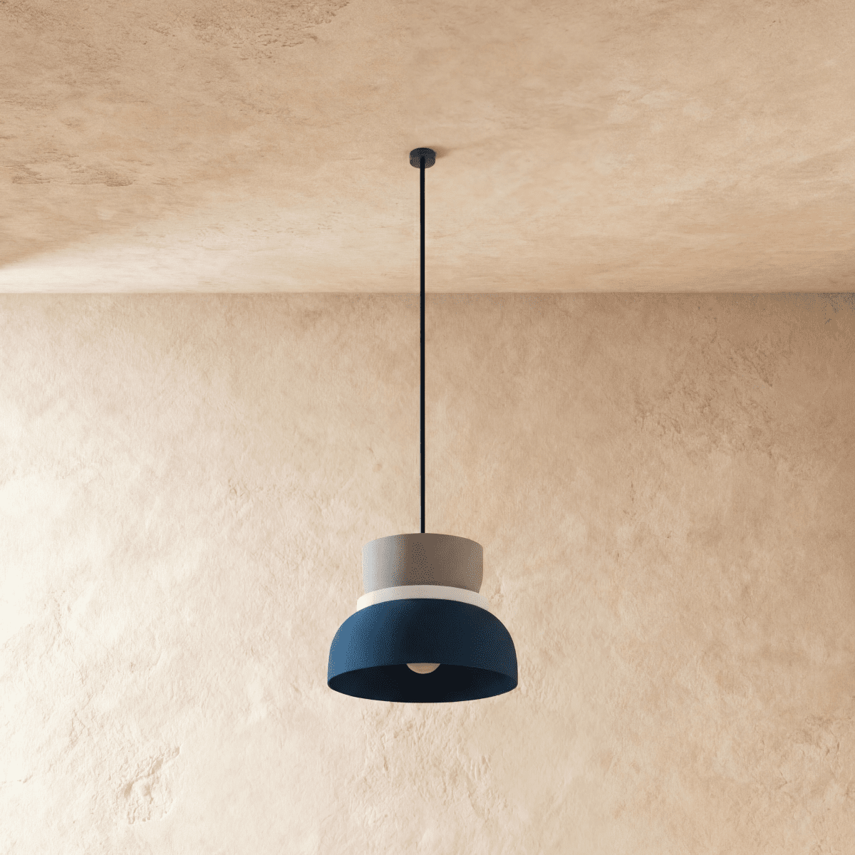 Modern Macaron Pendant Light with Layered Dome Shade