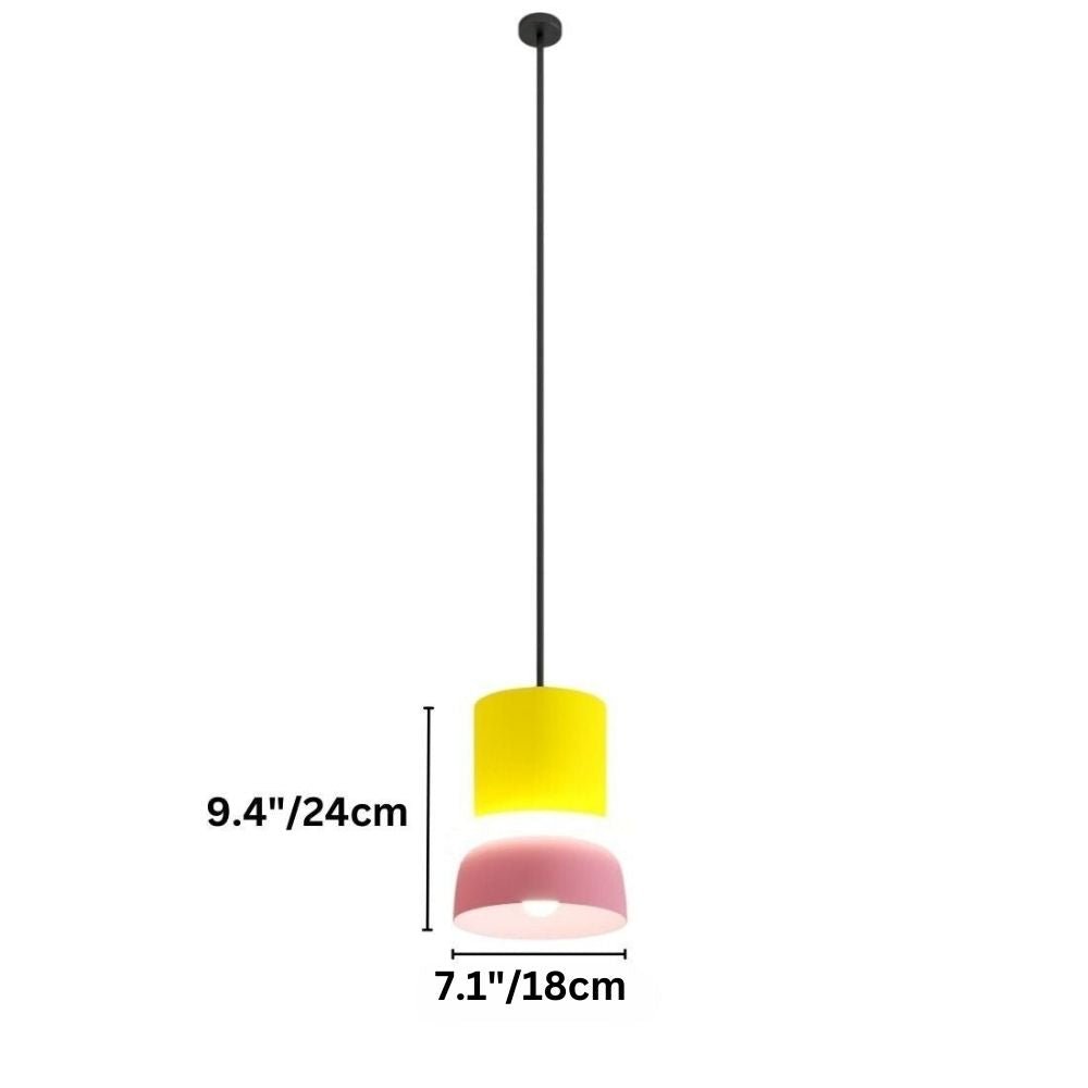 Modern Macaron Pendant Light with Layered Dome Shade