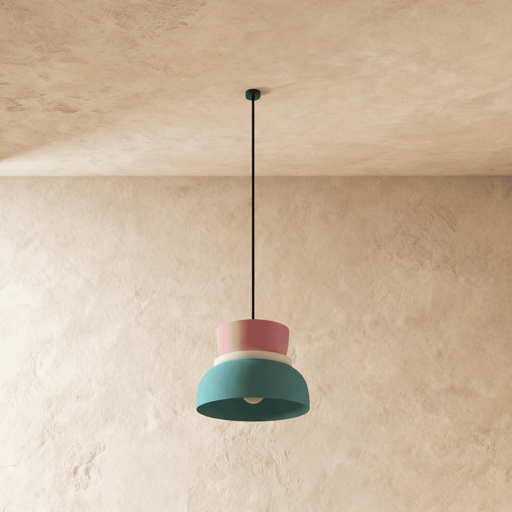 Modern Macaron Pendant Light with Layered Dome Shade