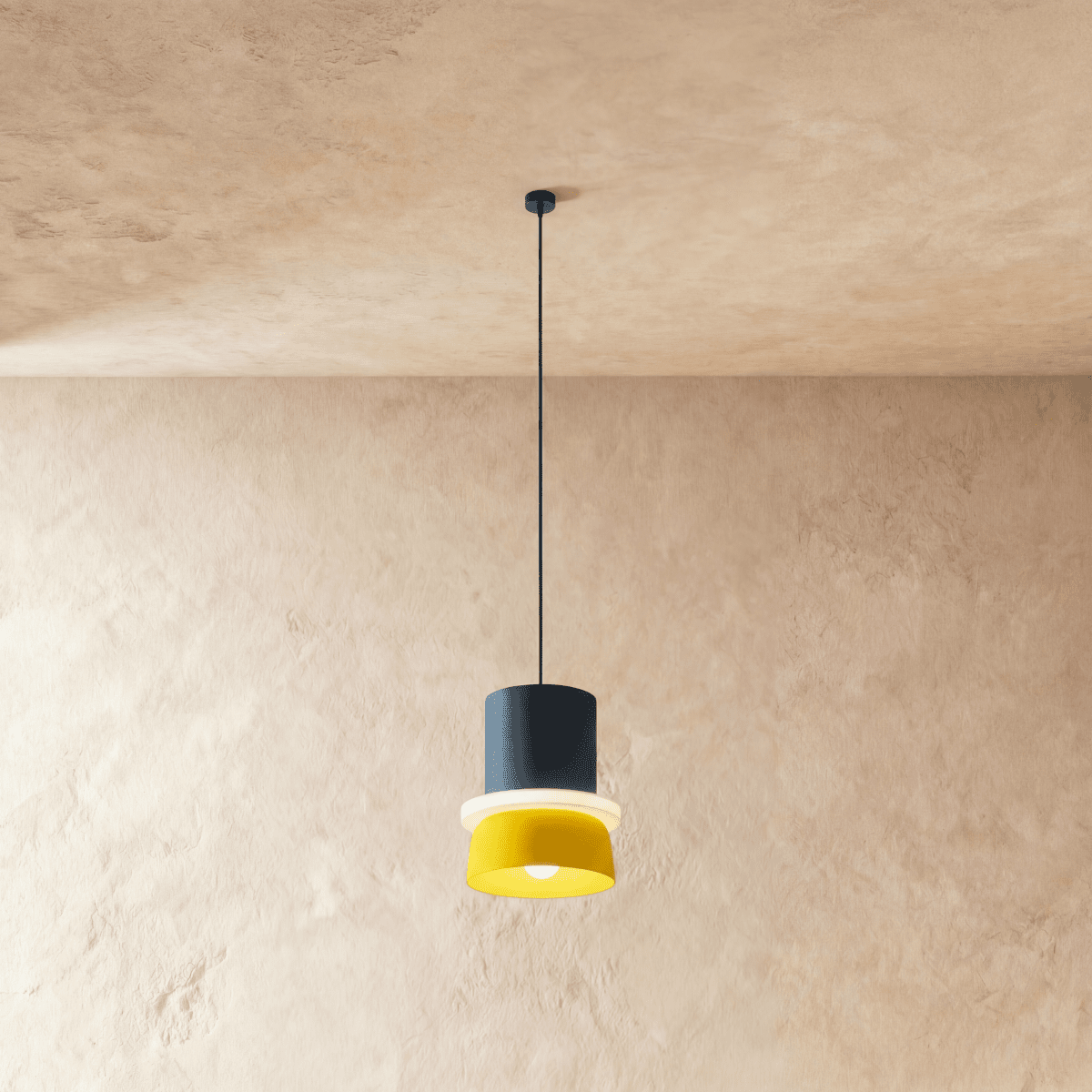 Modern Macaron Pendant Light with Layered Dome Shade