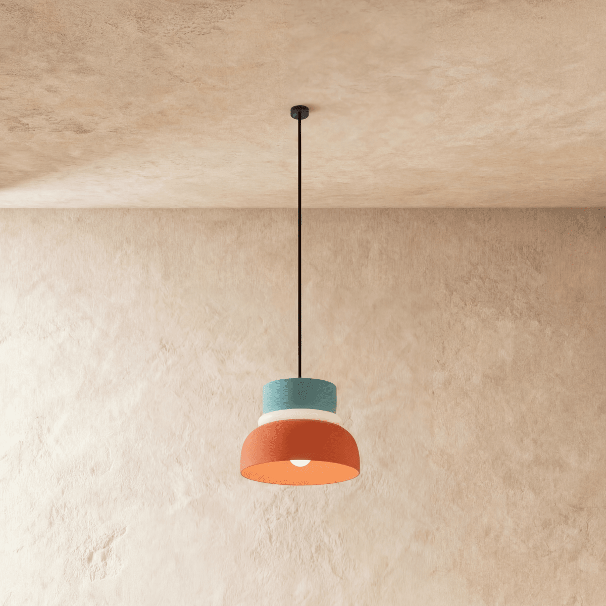 Modern Macaron Pendant Light with Layered Dome Shade