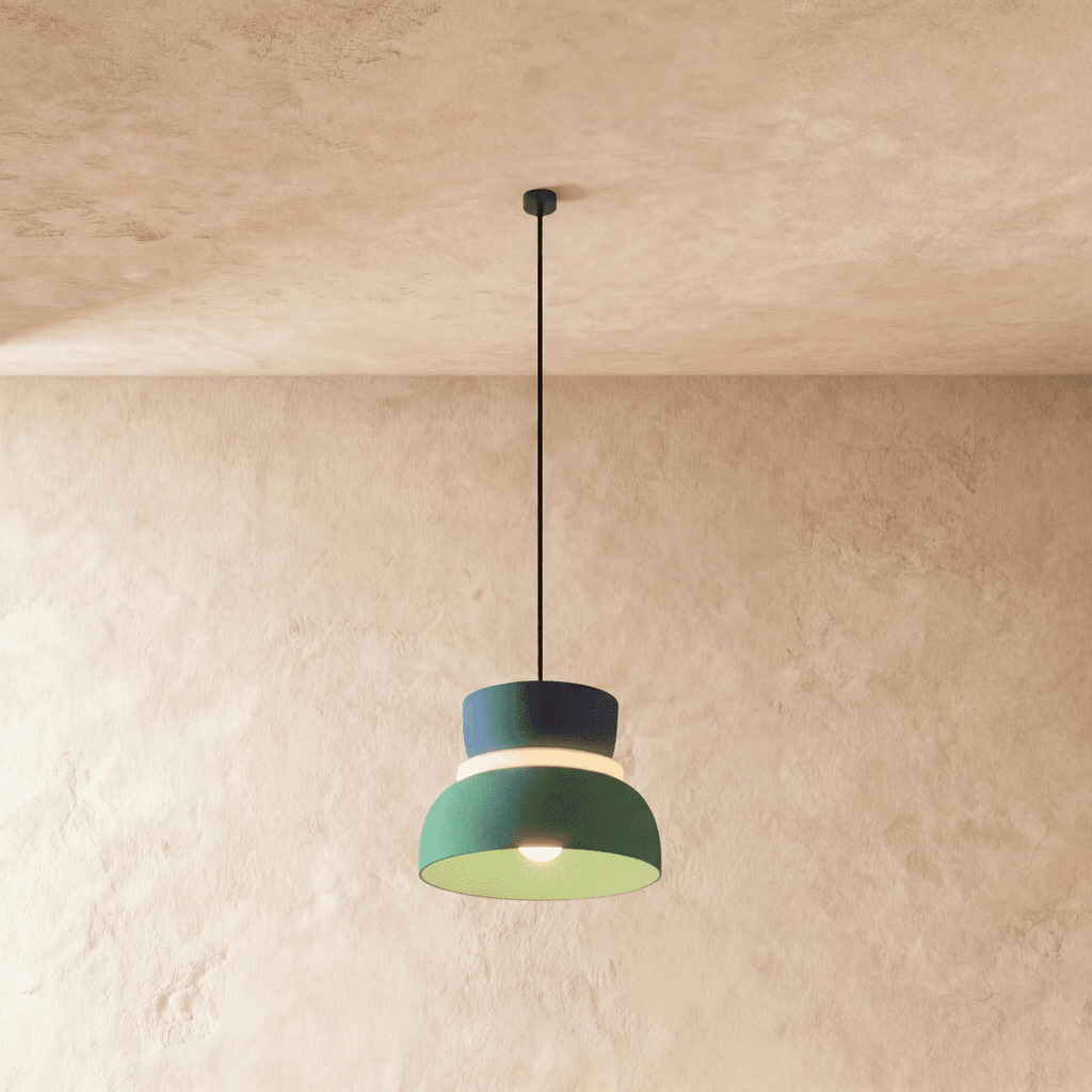 Modern Macaron Pendant Light with Layered Dome Shade