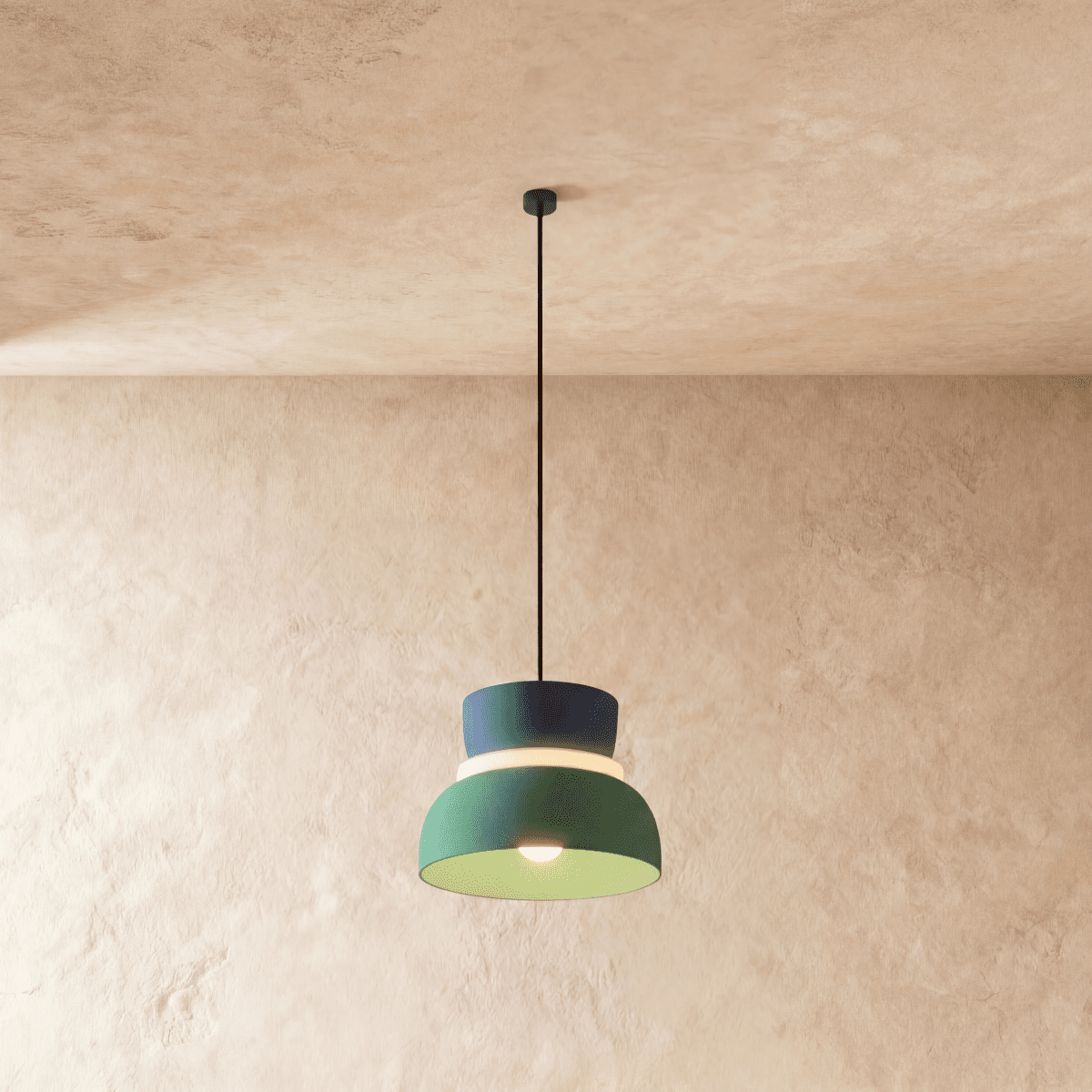 Modern Macaron Pendant Light with Layered Dome Shade