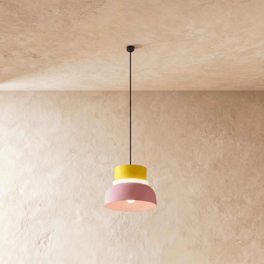 Modern Macaron Pendant Light with Layered Dome Shade