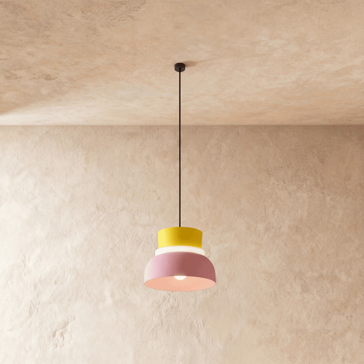 Modern Macaron Pendant Light with Layered Dome Shade