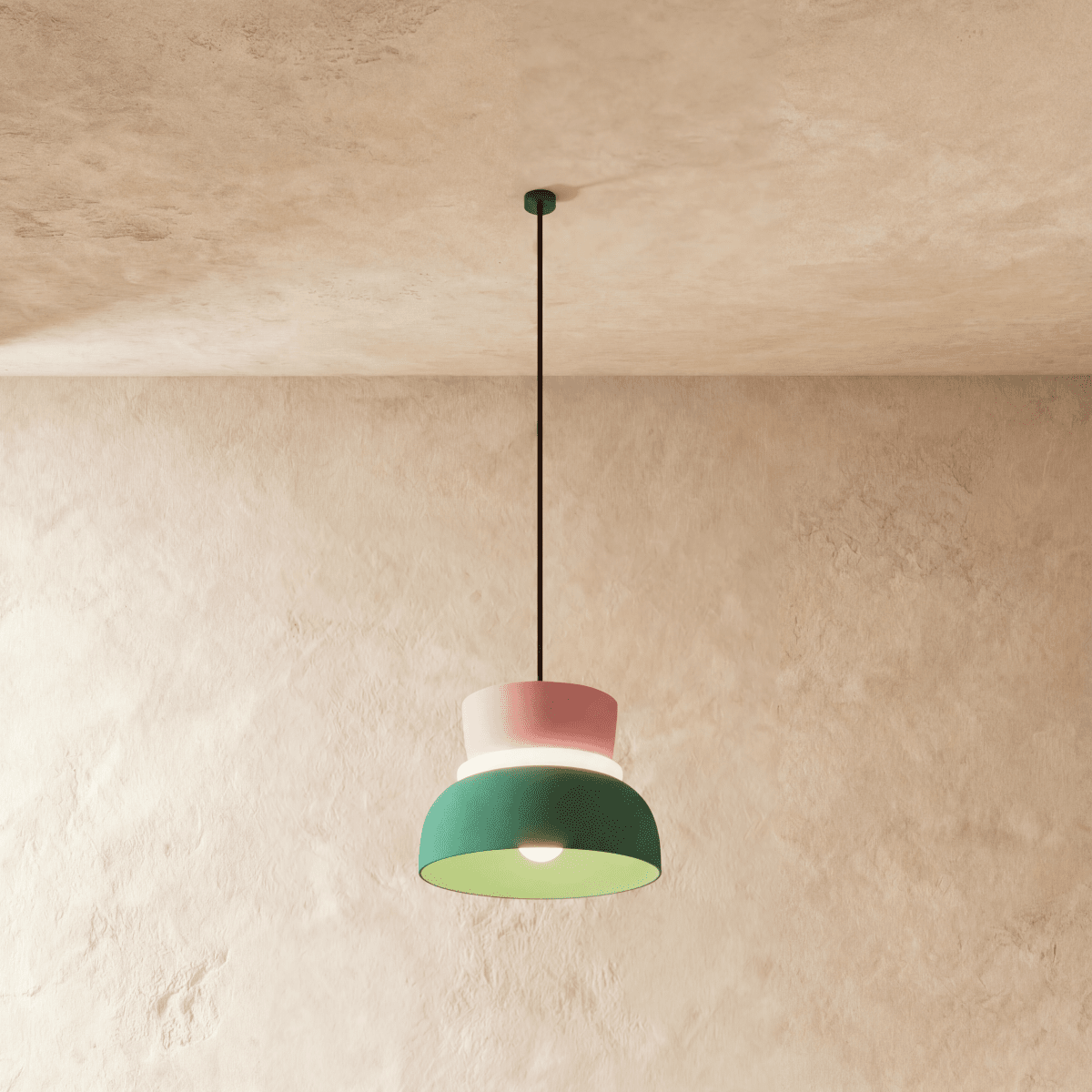 Modern Macaron Pendant Light with Layered Dome Shade
