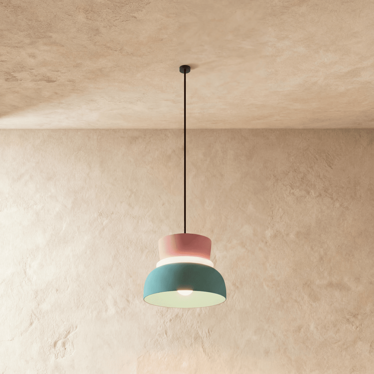 Modern Macaron Pendant Light with Layered Dome Shade
