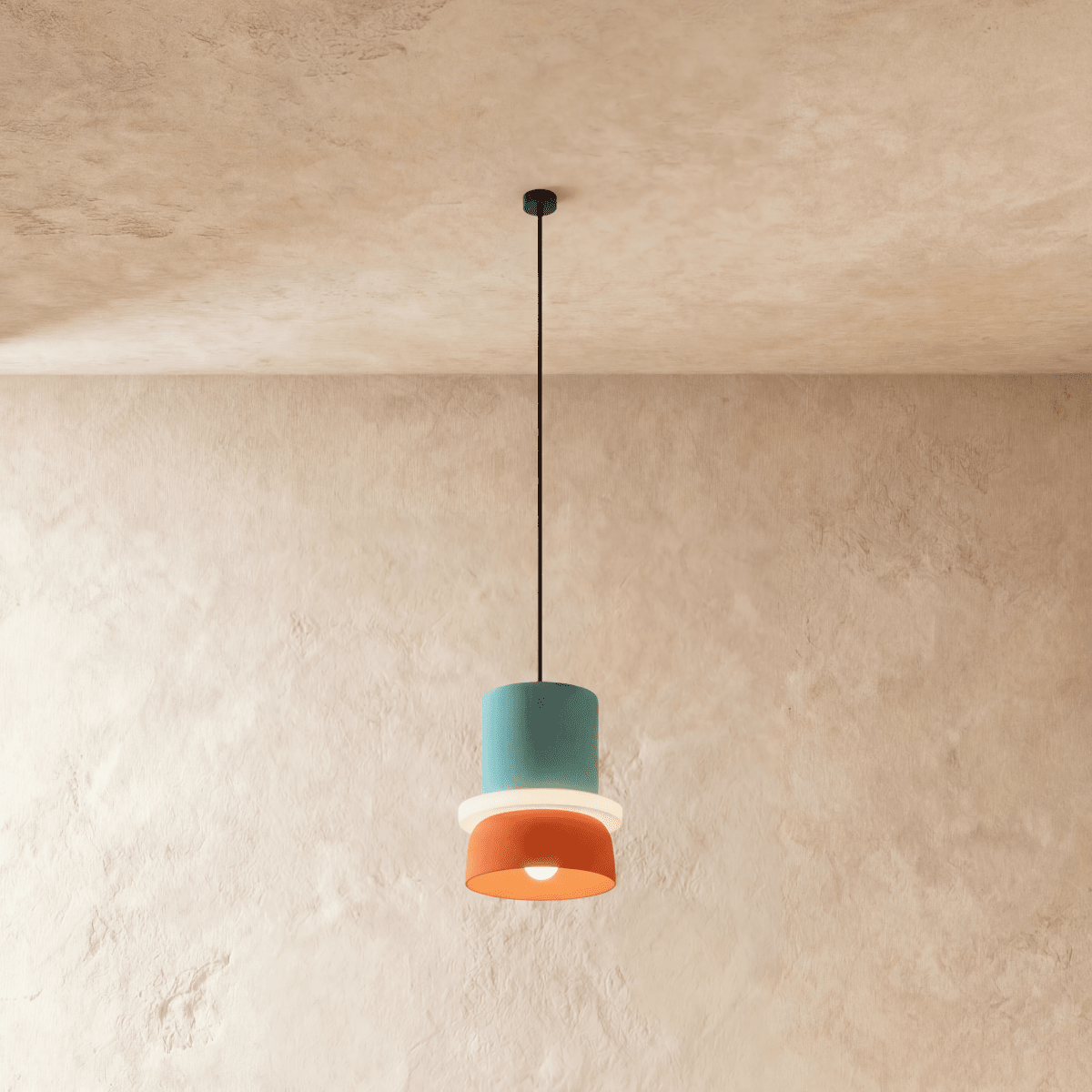 Modern Macaron Pendant Light with Layered Dome Shade