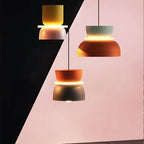 Modern Macaron Pendant Light with Layered Dome Shade