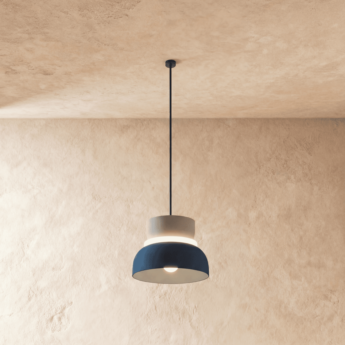 Modern Macaron Pendant Light with Layered Dome Shade