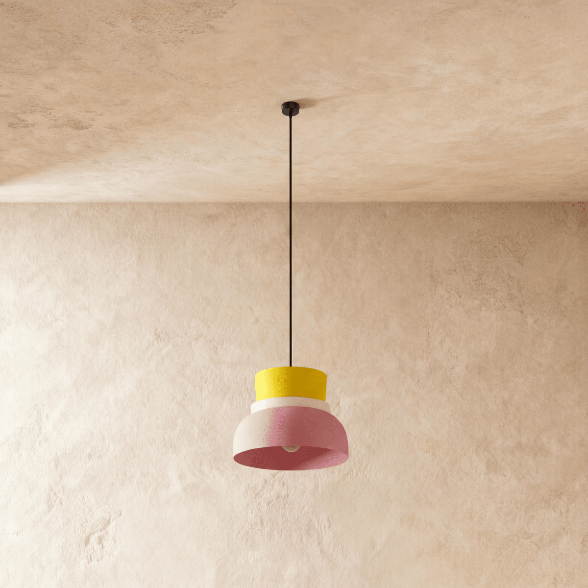 Modern Macaron Pendant Light with Layered Dome Shade