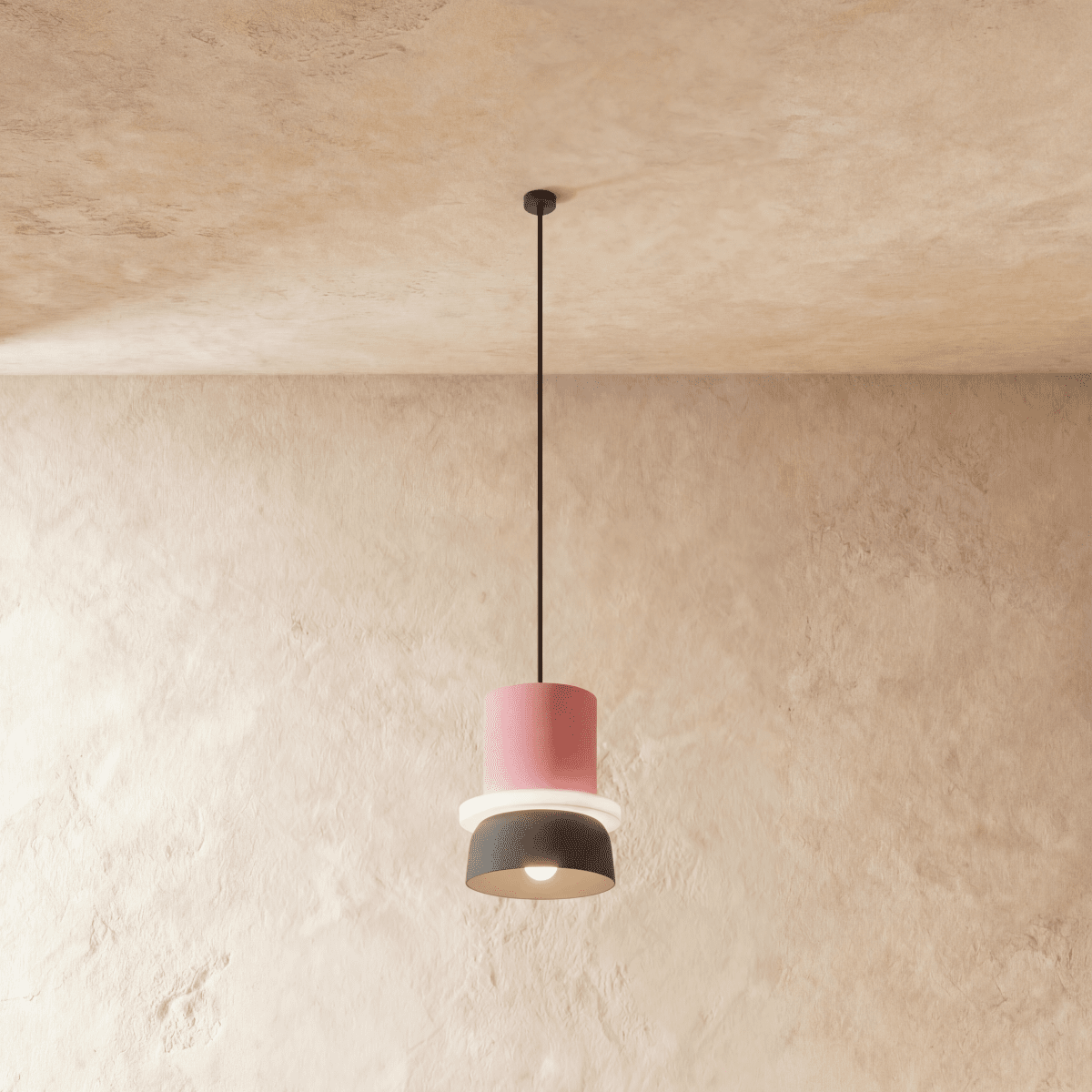 Modern Macaron Pendant Light with Layered Dome Shade
