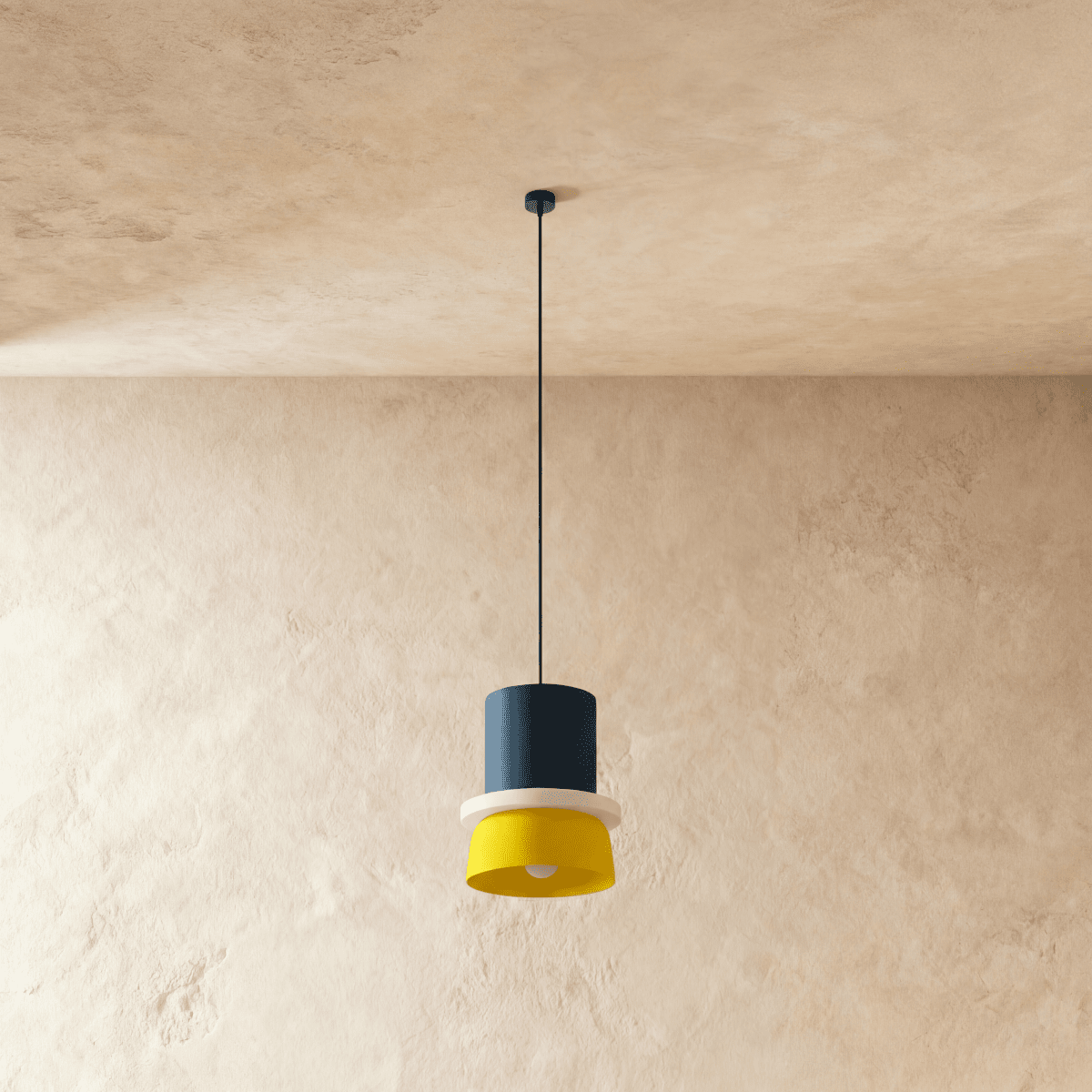 Modern Macaron Pendant Light with Layered Dome Shade
