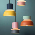Modern Macaron Pendant Light with Layered Dome Shade