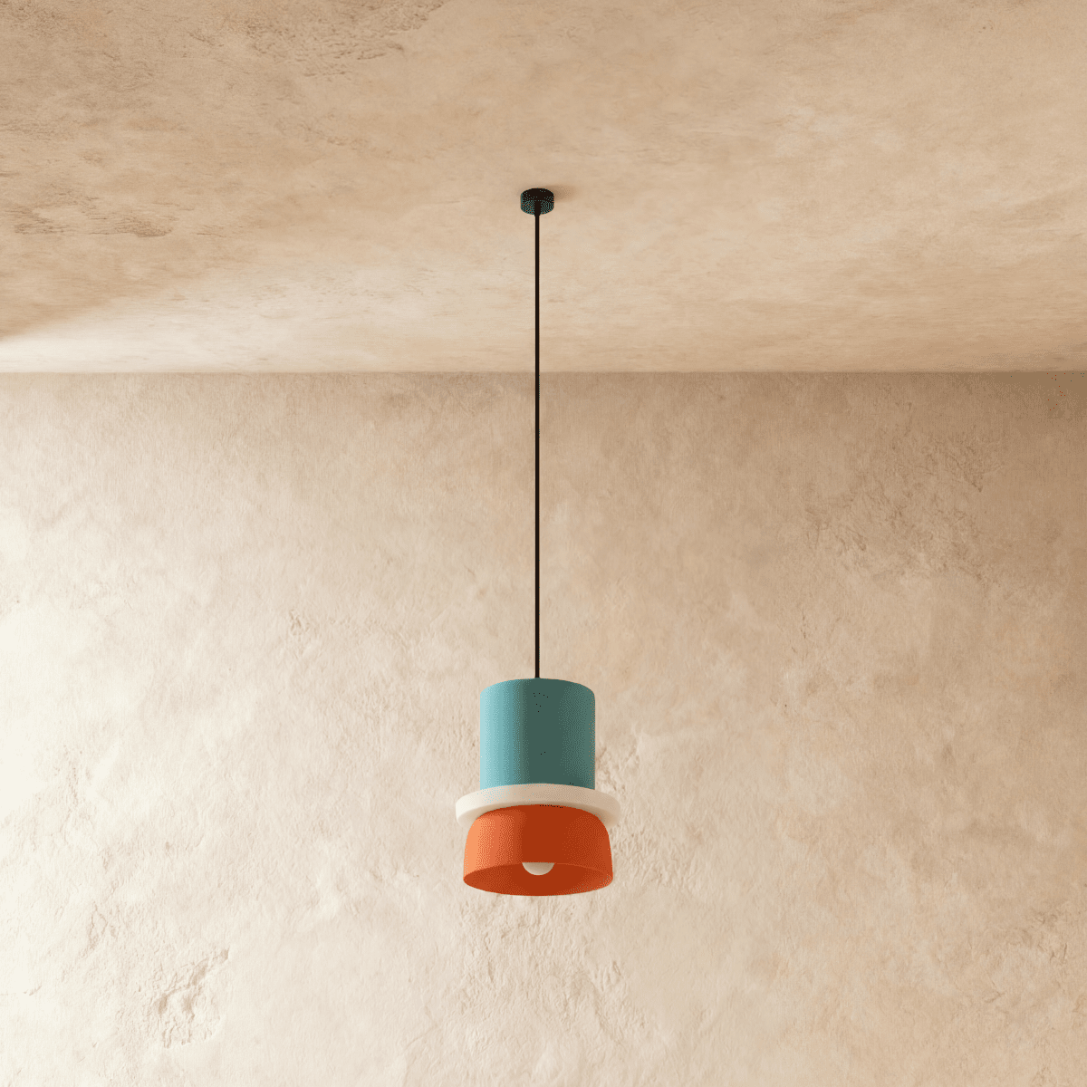 Modern Macaron Pendant Light with Layered Dome Shade