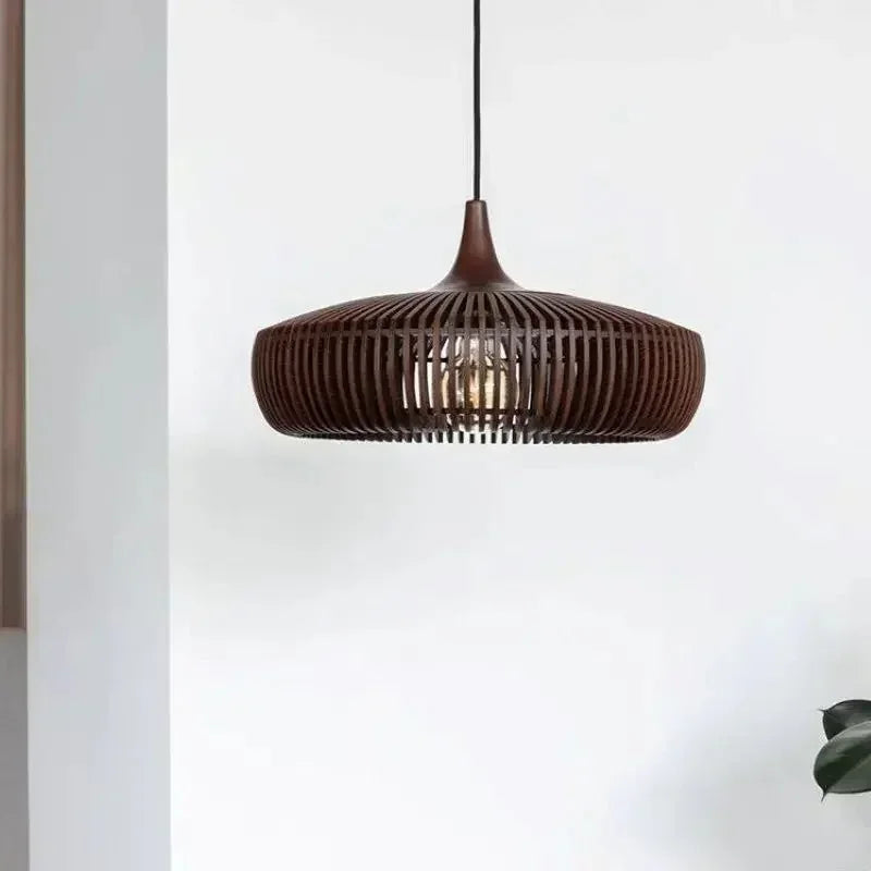 Scandinavian Wood Pendant Light for Living and Dining Rooms in Walnut — Harbor Light Co.