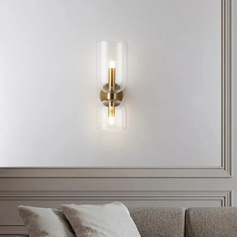 Modern Glass Wall Sconce for Living Room and Bedroom in Clear — Harbor Light Co.