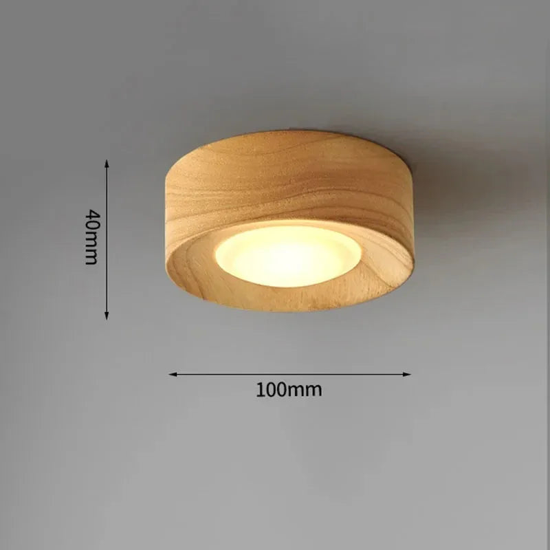 Modern Solid Wood Flush Mount Ceiling Light in Log Base Hidden — Harbor Light Co.