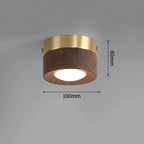 Modern Solid Wood Flush Mount Ceiling Light in Walnut Surface Mount — Harbor Light Co.