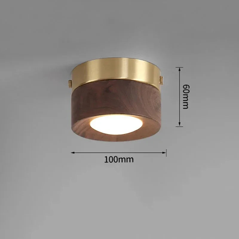 Modern Solid Wood Flush Mount Ceiling Light in Walnut Surface Mount — Harbor Light Co.