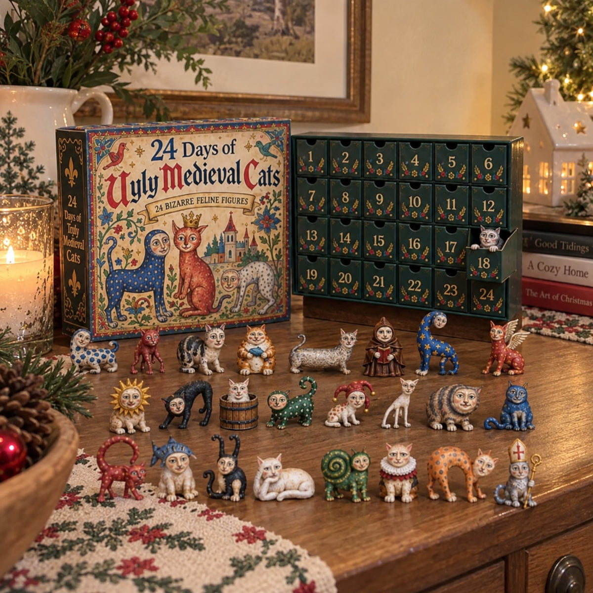 Medieval Animal Advent Calendar with Quirky Collectible Figurines
