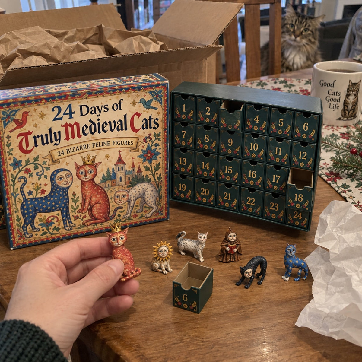 Medieval Animal Advent Calendar with Quirky Collectible Figurines