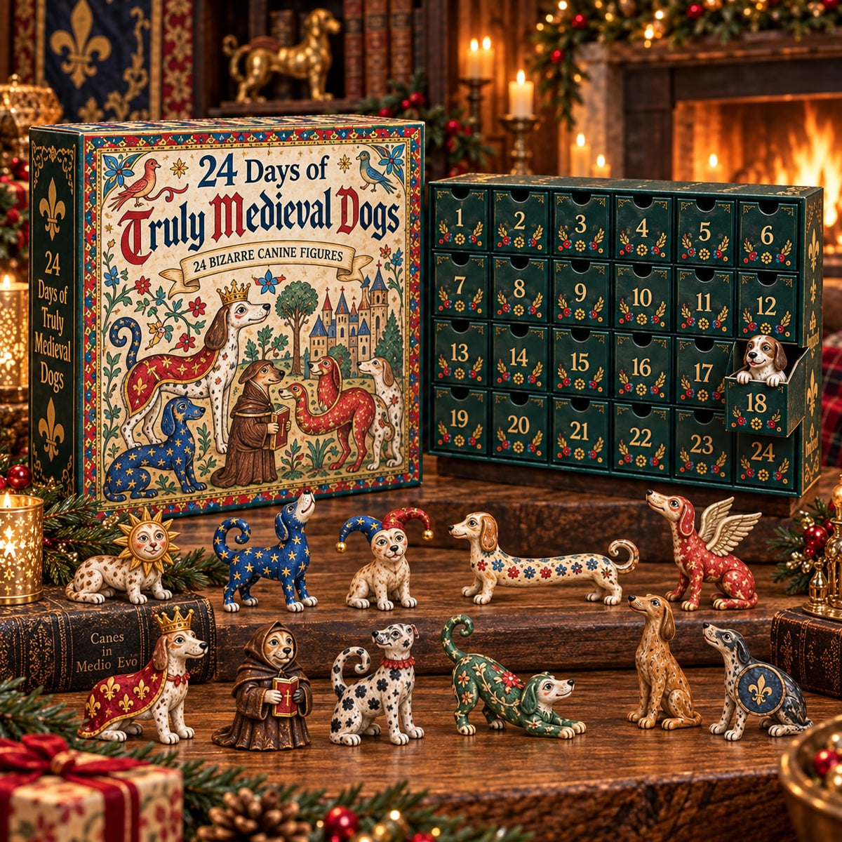 Medieval Animal Advent Calendar with Quirky Collectible Figurines