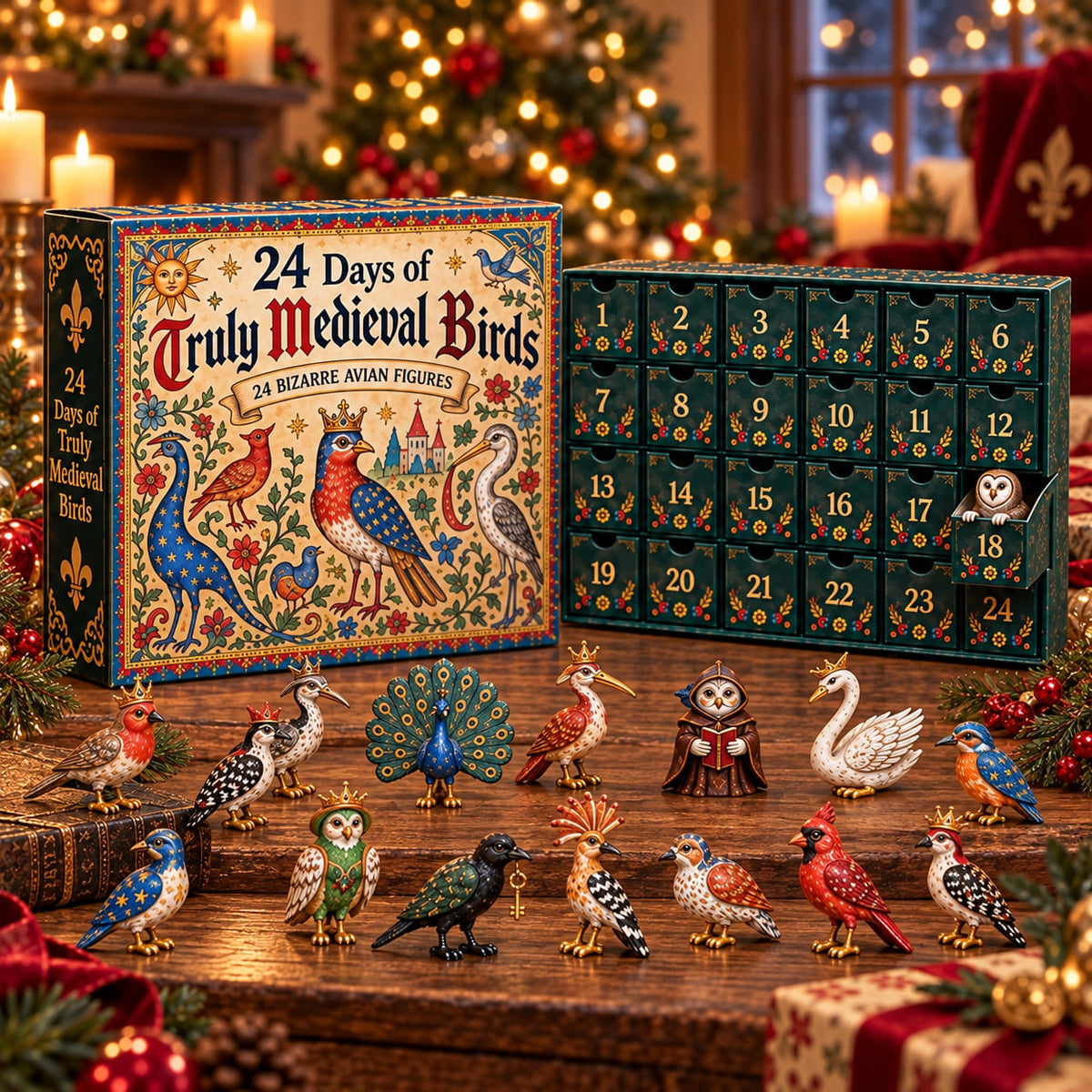 Medieval Animal Advent Calendar with Quirky Collectible Figurines