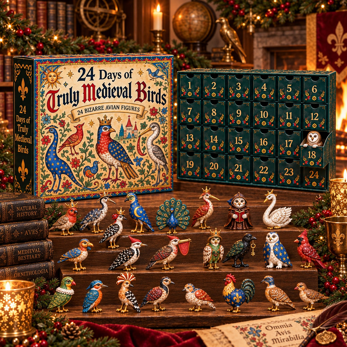 Medieval Animal Advent Calendar with Quirky Collectible Figurines