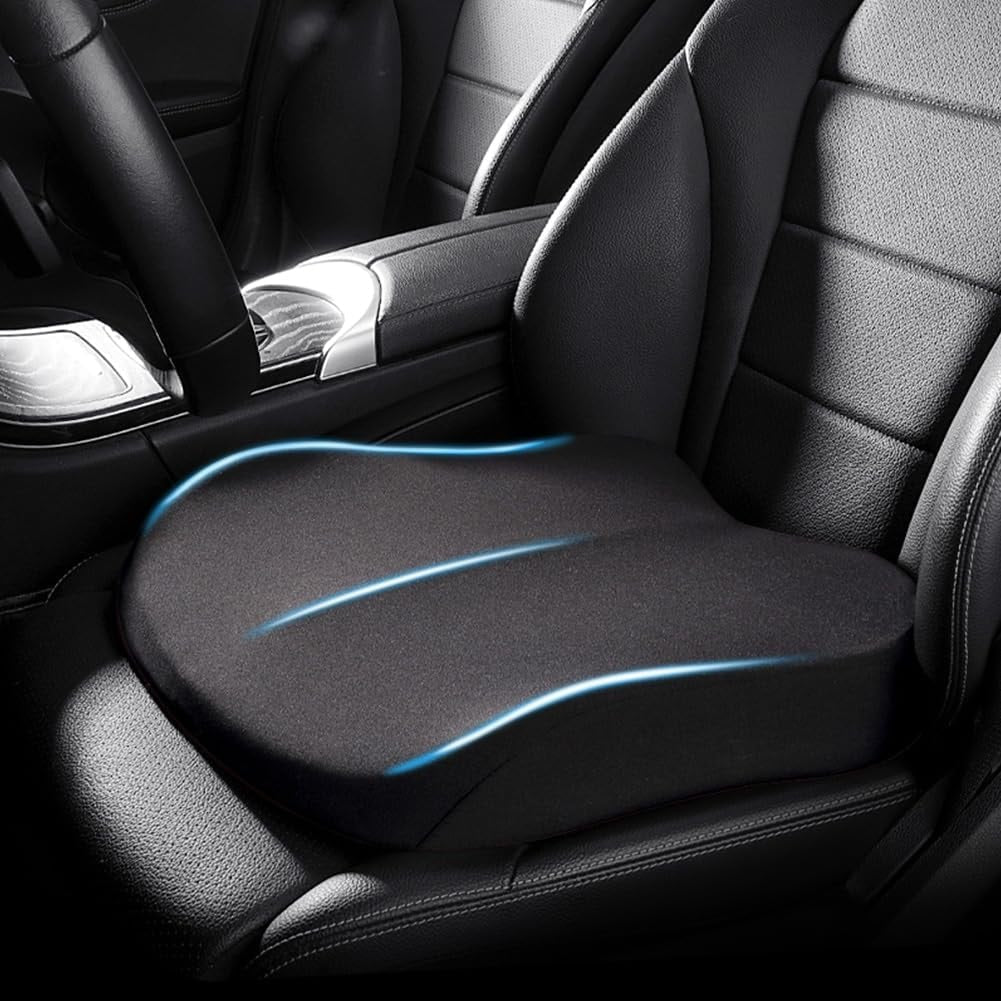 Memory Foam Car Seat Booster Cushion for Adult Drivers with Washable Cover