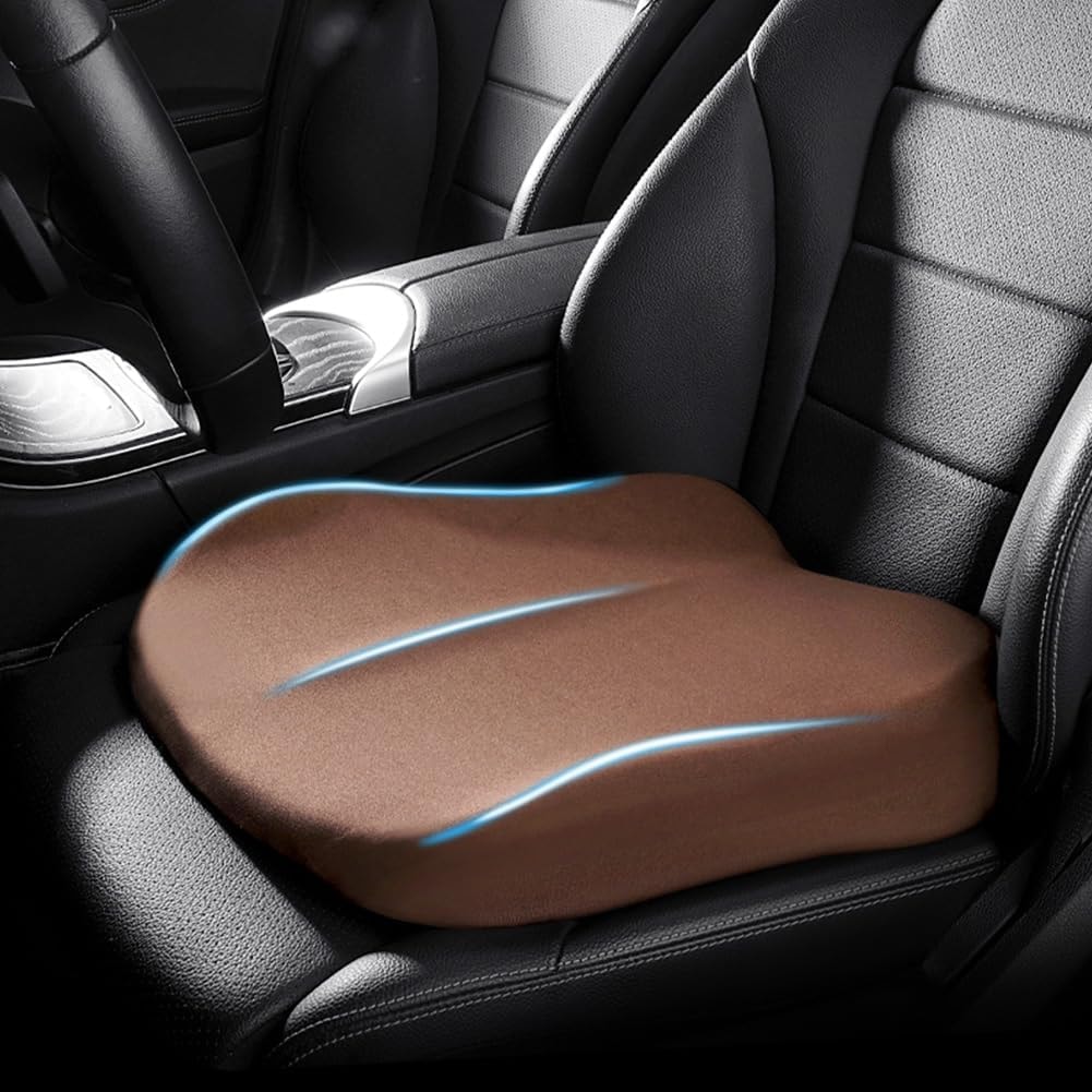 Memory Foam Car Seat Booster Cushion for Adult Drivers with Washable Cover