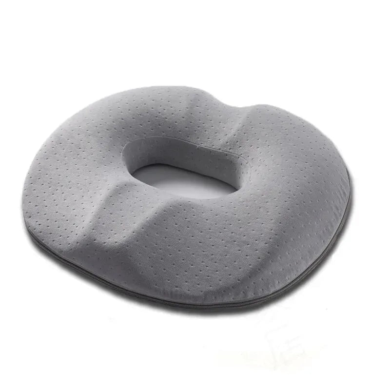 Memory Foam Donut Seat Cushion with Ergonomic Cutout for Office Chair and Car