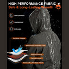 Mens USB Heated Jacket with Hood and Adjustable Heating Zones