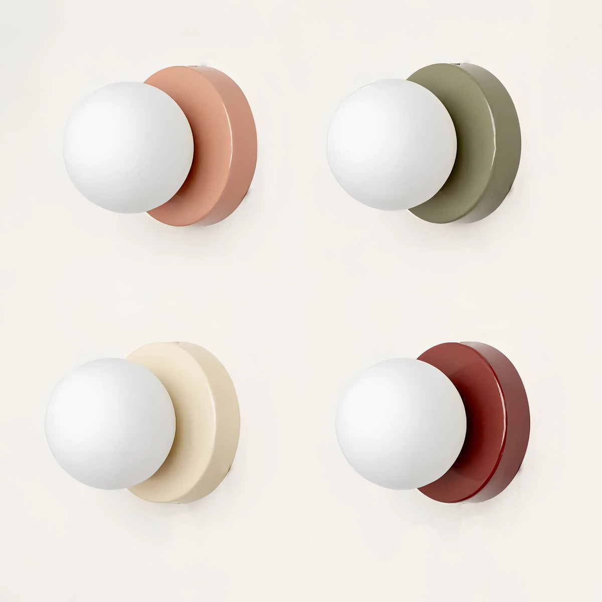 Minimalist Globe Wall Sconce with Opal Glass Shade and Metal Base