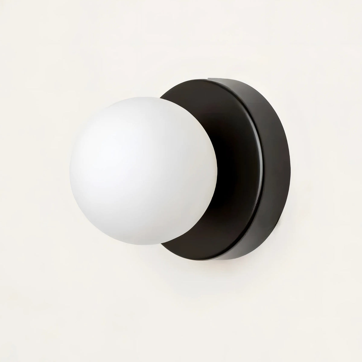 Minimalist Globe Wall Sconce with Opal Glass Shade and Metal Base