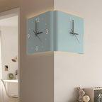 Corner Wall Clock Wall Sconce with Backlit LED Light