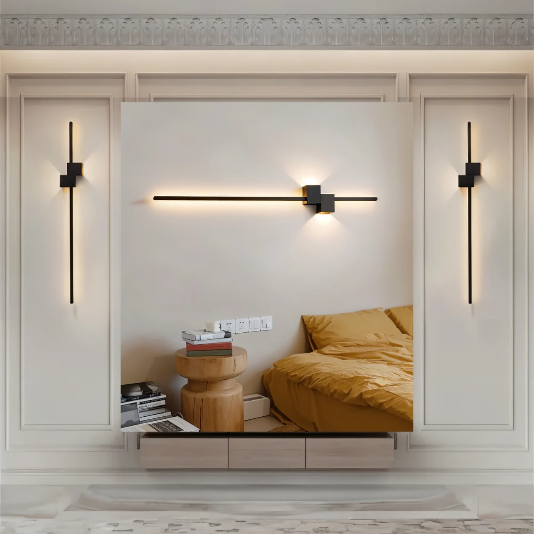 Modern Linear Aluminum LED Wall Sconce with Integrated Light Bar