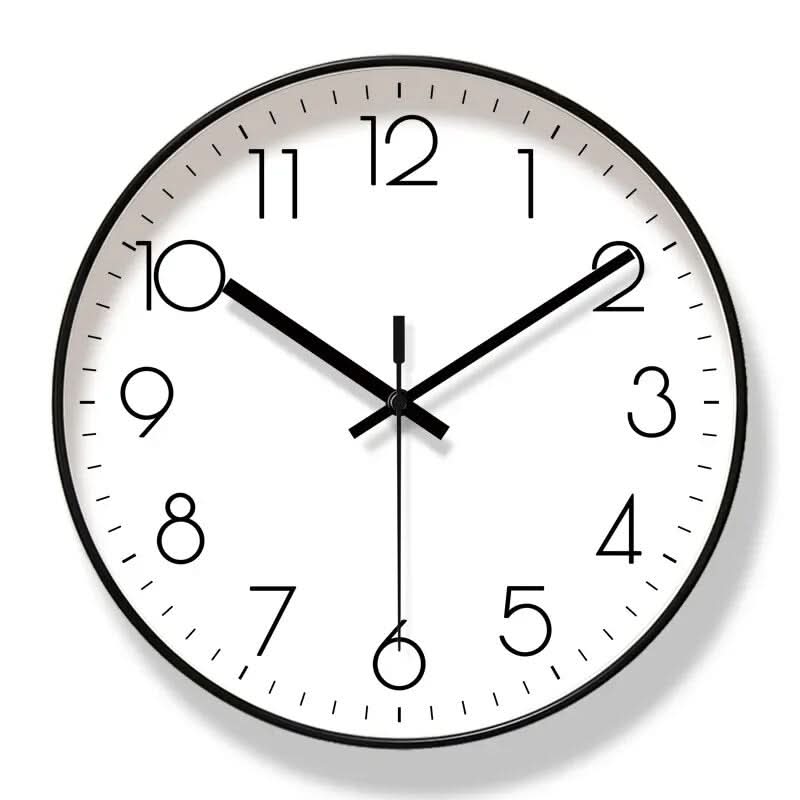 Modern Wall Clock Silent Non-Ticking Quartz Wall Clock Nordic Style Round Clock with Large Numbers and Glass Front for Living Room Kitchen and Office