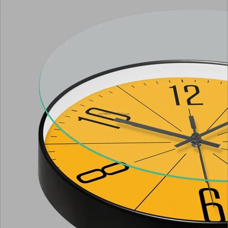 Modern Wall Clock Silent Non-Ticking Quartz Wall Clock Nordic Style Round Clock with Large Numbers and Glass Front for Living Room Kitchen and Office