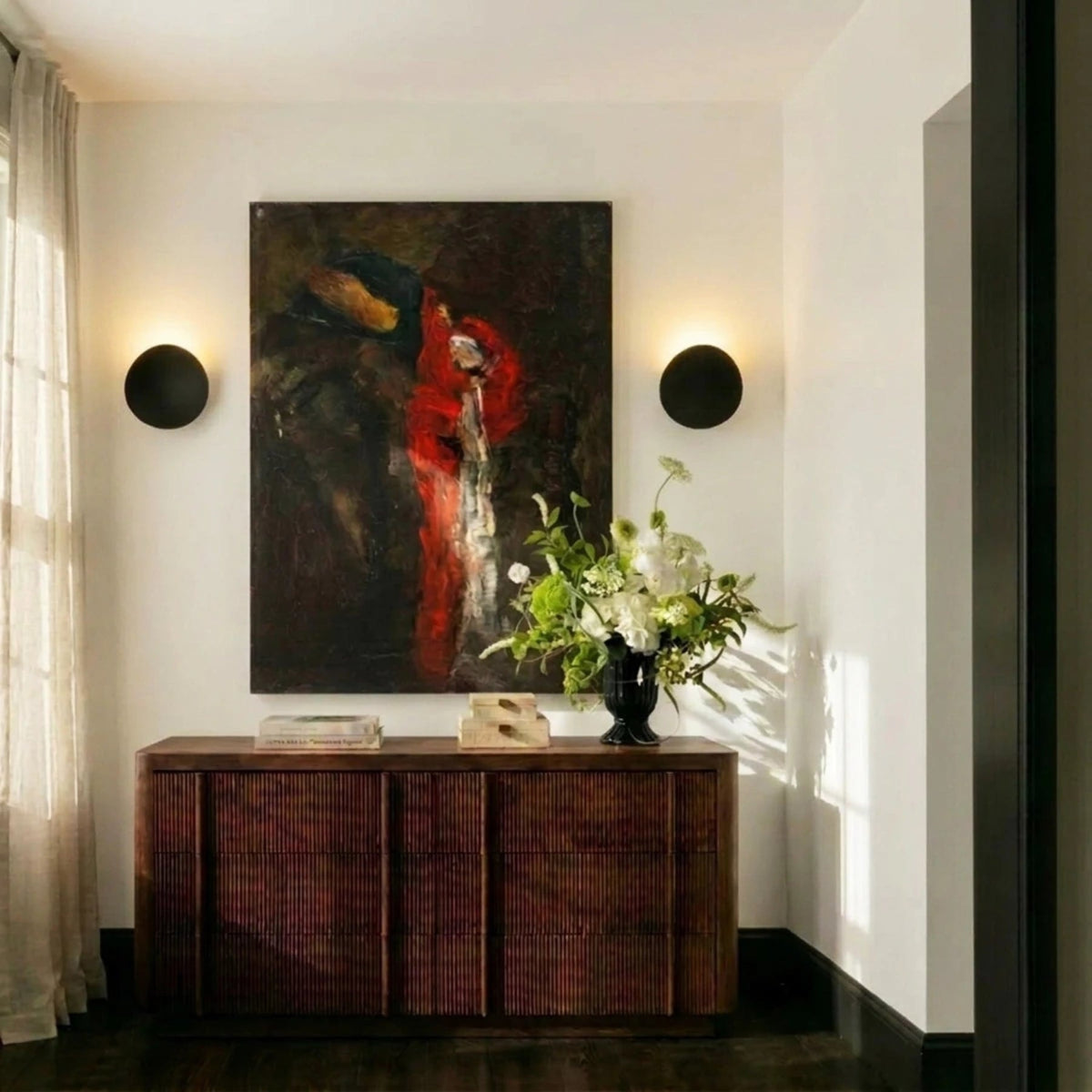Modern Round Aluminum Wall Sconce with Soft Halo Uplight