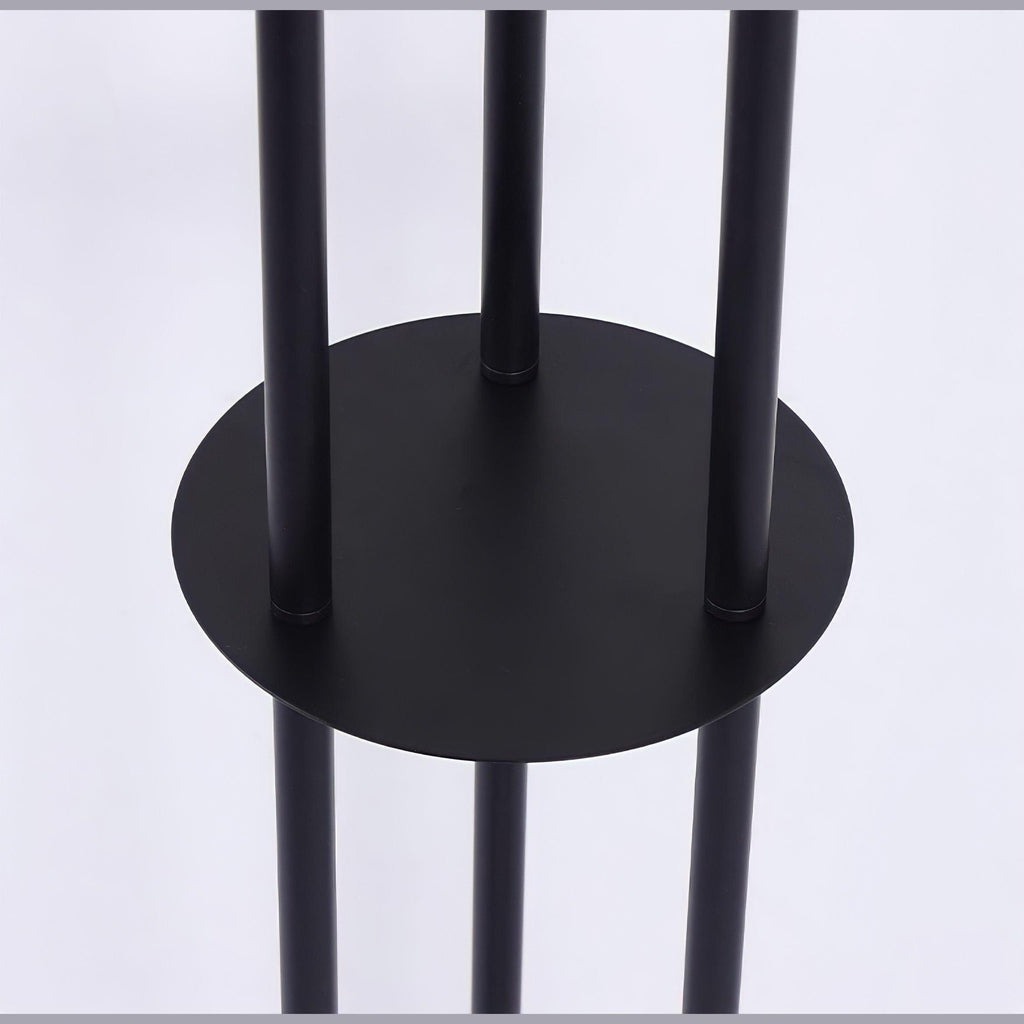 Modern Three Light LED Floor Lamp with Tall Tube Shades and Stepless Dimming